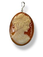 Pendant Mandile 1922 Woman Cammei  in Silver Conchiglia 2MCICM118